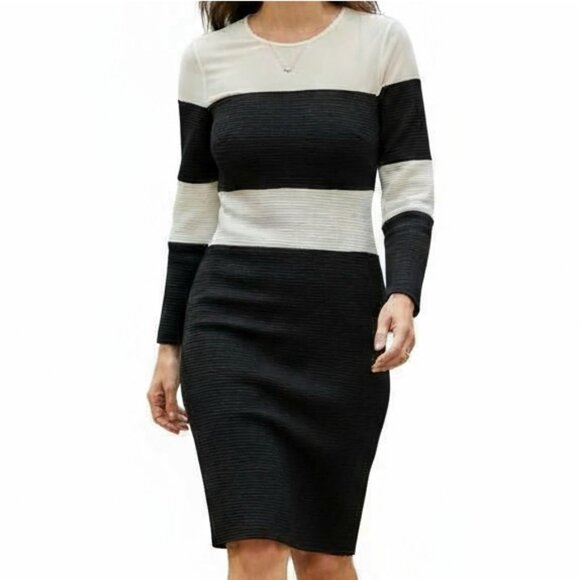 ABS Allen Schwartz Dresses & Skirts - ABS Allen Schwartz Black and White Long Sleeve Dress - NWT - Size Medium